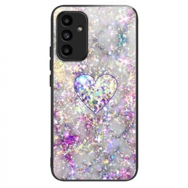 Cover Til Samsung Galaxy A15 Skinnende Hjerte Hærdet Glas