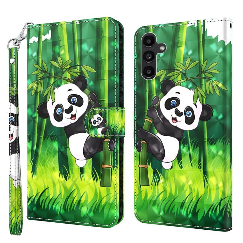 Flip Cover Samsung Galaxy A15 Bambus Panda Med Rem