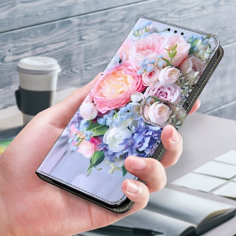 Flip Cover Samsung Galaxy A15 Buket Blomster