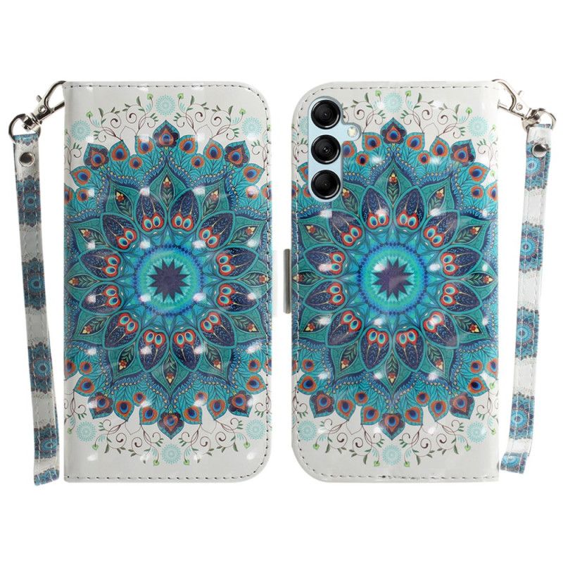 Flip Cover Samsung Galaxy A15 Grøn Mandala Med Rem