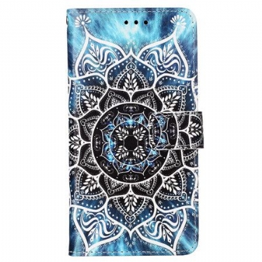 Læder Cover Samsung Galaxy A15 Blomstermandala Med Rem