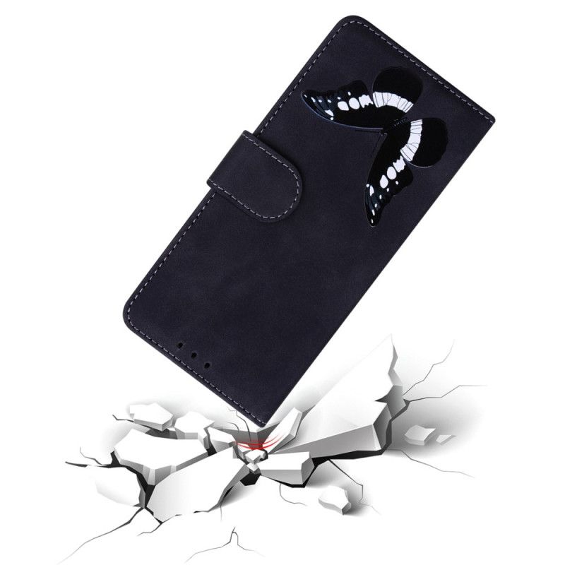 Læder Cover Samsung Galaxy A15 Telefon Etui Sommerfugletryk