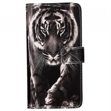 Læder Cover Samsung Galaxy A15 Telefon Etui Tiger Med Rem