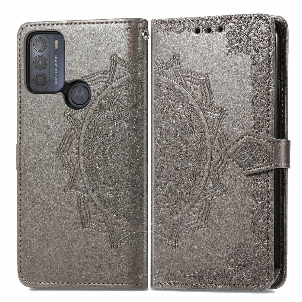 Flip Cover Motorola Moto G50 Mandala Relief Imiteret Læder Retro