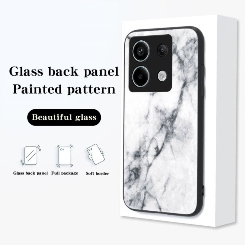 Cover Poco X6 5g Rød Marmor Hærdet Glas