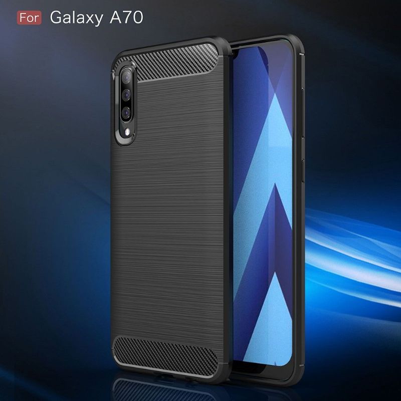 Cover Samsung Galaxy A70 Carbon Børstet Gel