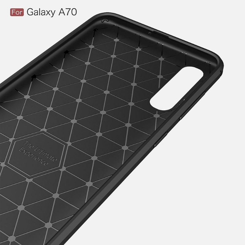 Cover Samsung Galaxy A70 Carbon Børstet Gel