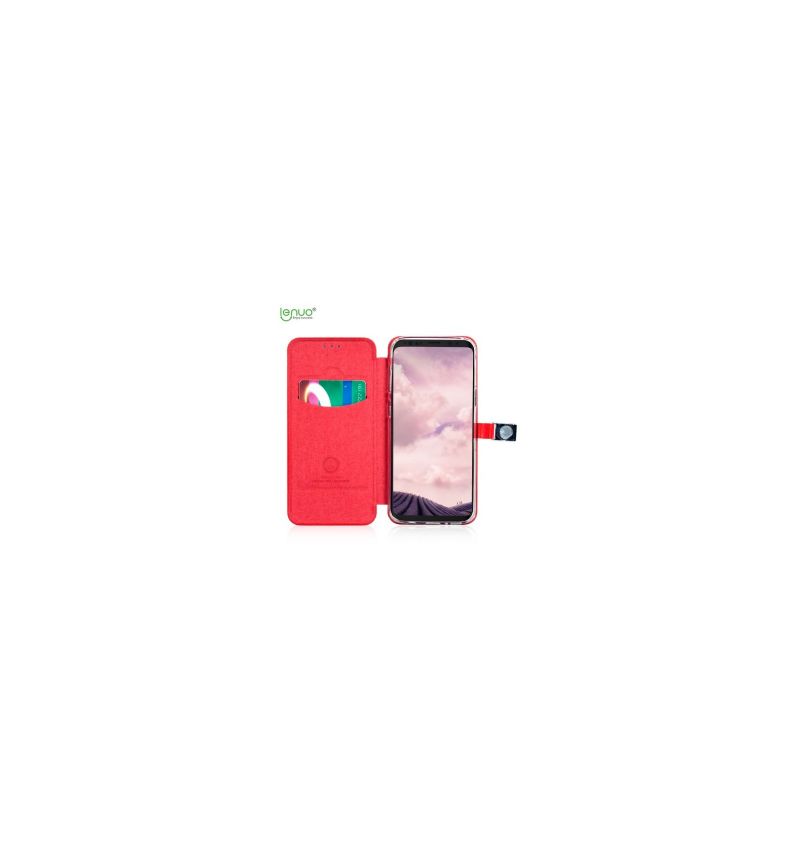 Flip Cover Samsung Galaxy S9 Lenuo Kunstlæder Premium - Rød