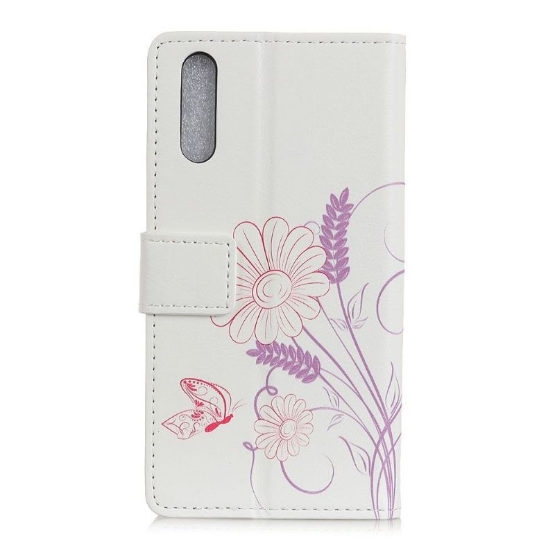 Flip Cover Oppo Find X2 Pro Hemming Blomstersommerfugl