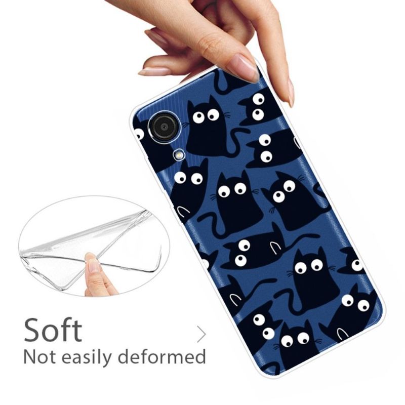 Cover Samsung Galaxy A03 Core Sorte Katte Illustration