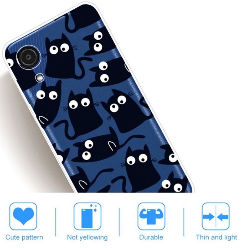 Cover Samsung Galaxy A03 Core Sorte Katte Illustration