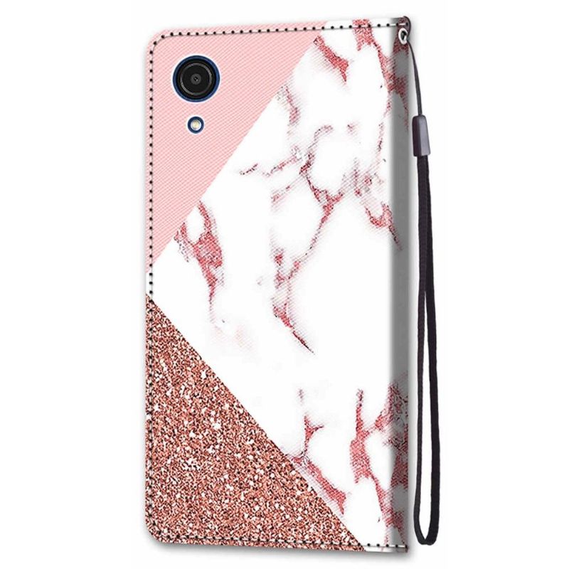 Flip Cover Samsung Galaxy A03 Core Glitter Marmor