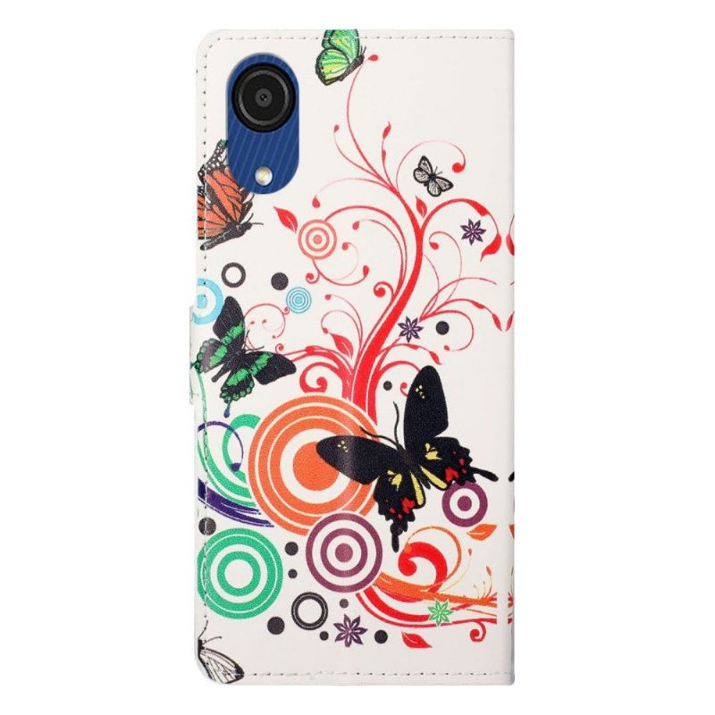 Flip Cover Samsung Galaxy A03 Core Retro Sommerfugle