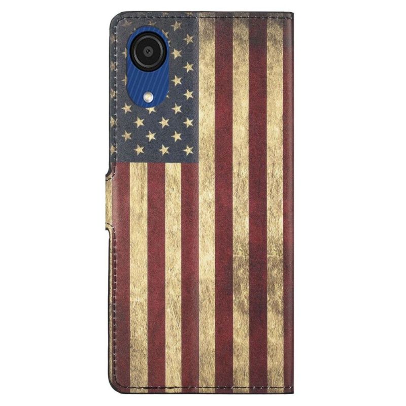 Flip Cover Samsung Galaxy A03 Core Vintage Amerikansk Flag