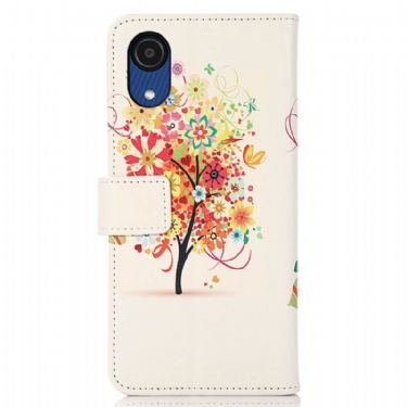 Læder Cover Samsung Galaxy A03 Core Blomstertræ