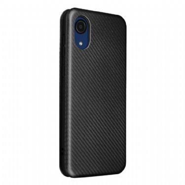 Læder Cover Samsung Galaxy A03 Core Carbon Fiber Læder