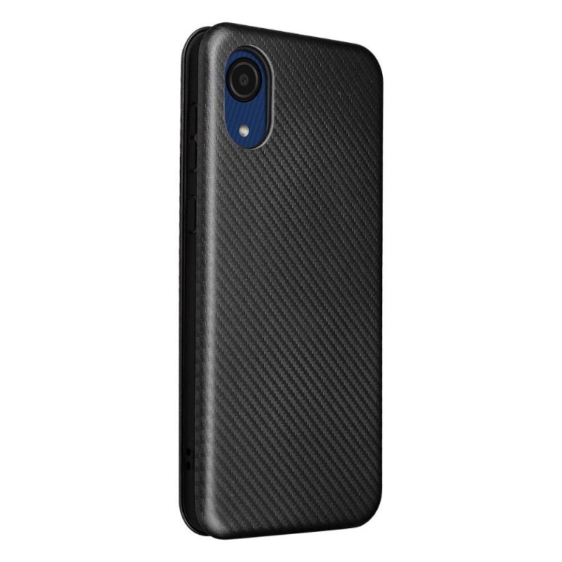 Læder Cover Samsung Galaxy A03 Core Carbon Fiber Læder