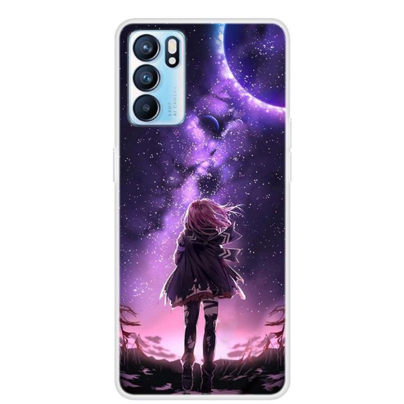 Cover Oppo Reno 6 5G Anti-fald Fuldmånepigeillustration