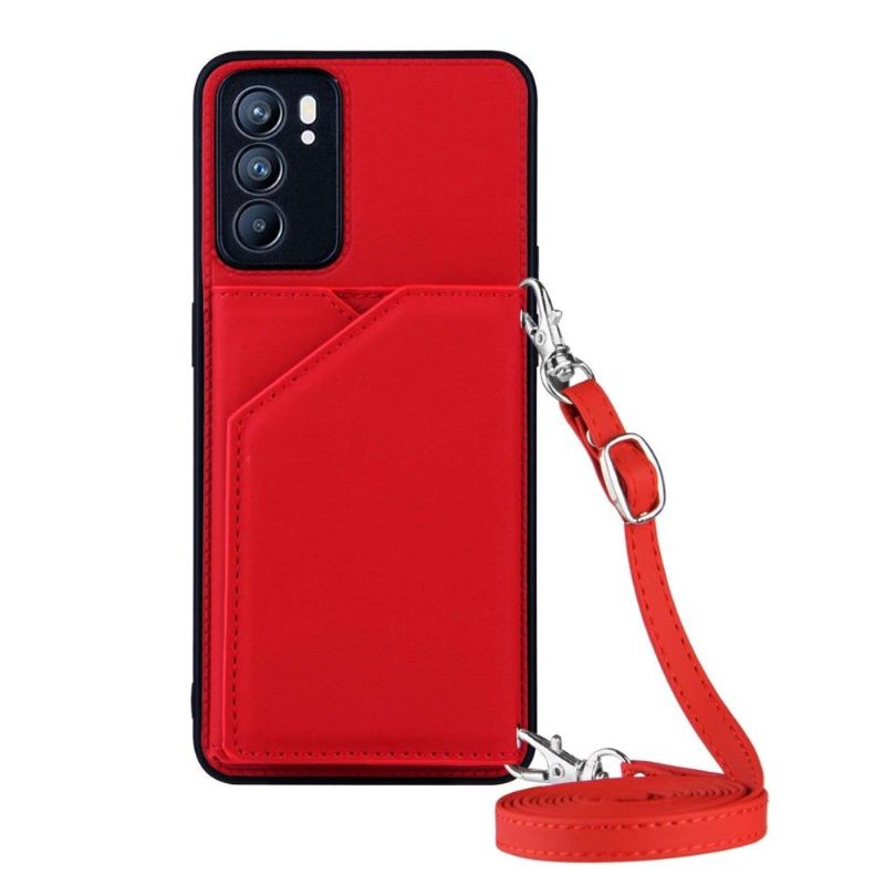 Cover Oppo Reno 6 5G Aude Multi-compartment Lanyard