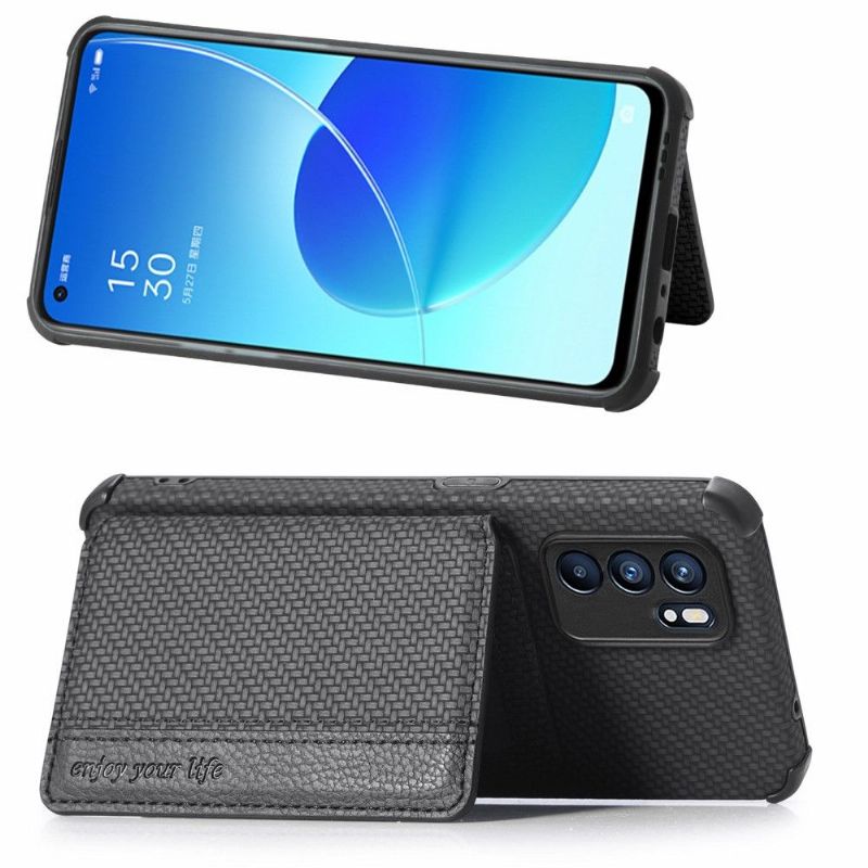 Cover Oppo Reno 6 5G Carbon Fiber Card Holder