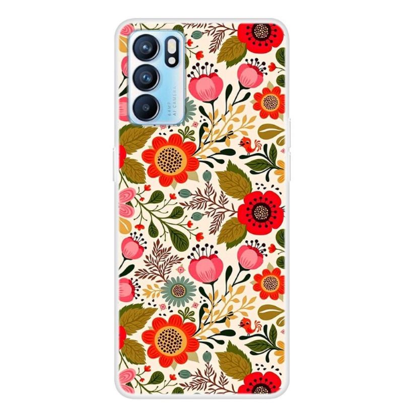 Cover Oppo Reno 6 5G Farverige Blomster