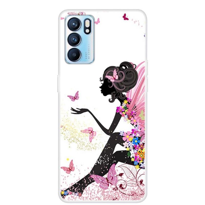 Cover Oppo Reno 6 5G Sommerfuglekvinde