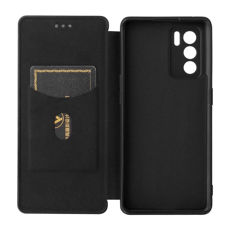 Flip Cover Oppo Reno 6 5G Carbon Fiber Læder