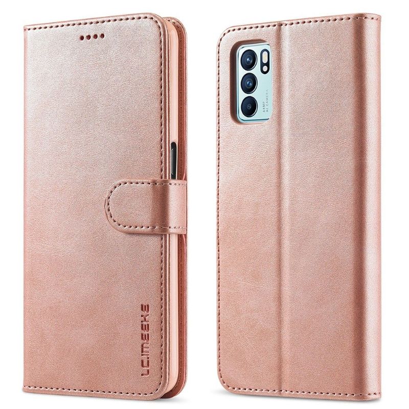 Flip Cover Oppo Reno 6 5G Hemming Lædereffekt Lc.imeeke