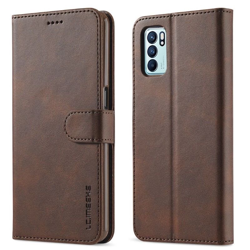 Flip Cover Oppo Reno 6 5G Hemming Lædereffekt Lc.imeeke