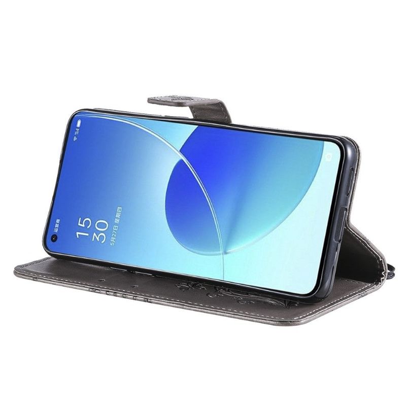 Flip Cover Oppo Reno 6 5G Supportfunktion Sommerfugle