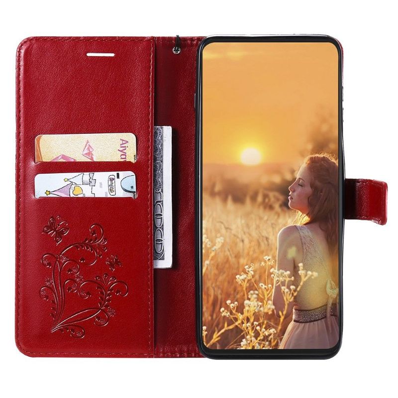 Flip Cover Oppo Reno 6 5G Supportfunktion Sommerfugle