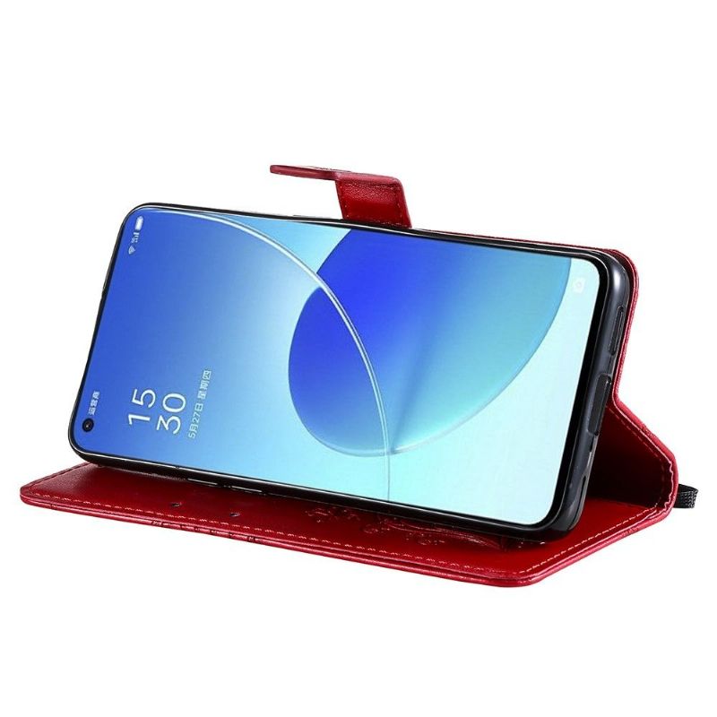 Flip Cover Oppo Reno 6 5G Supportfunktion Sommerfugle