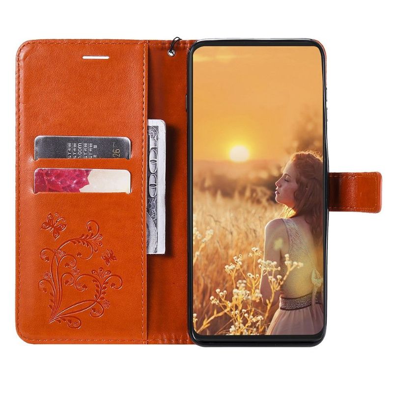 Flip Cover Oppo Reno 6 5G Supportfunktion Sommerfugle