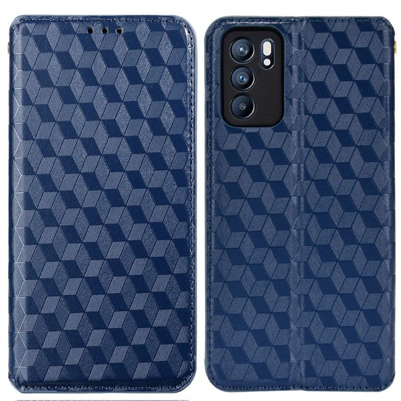 Læder Cover Oppo Reno 6 5G Flip Cover Designgeometri