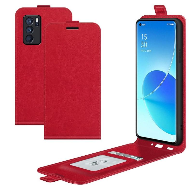 Læder Cover Oppo Reno 6 5G Original Flip Cover Kunstlæder Lodret