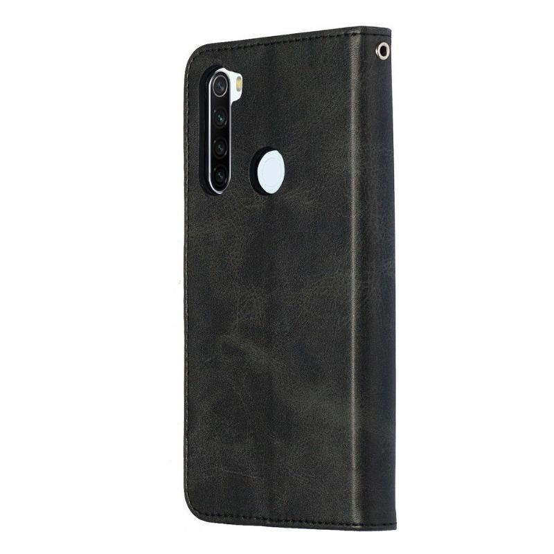 Flip Cover Xiaomi Redmi Note 8T Lædereffekt Lynlåslomme - Sort