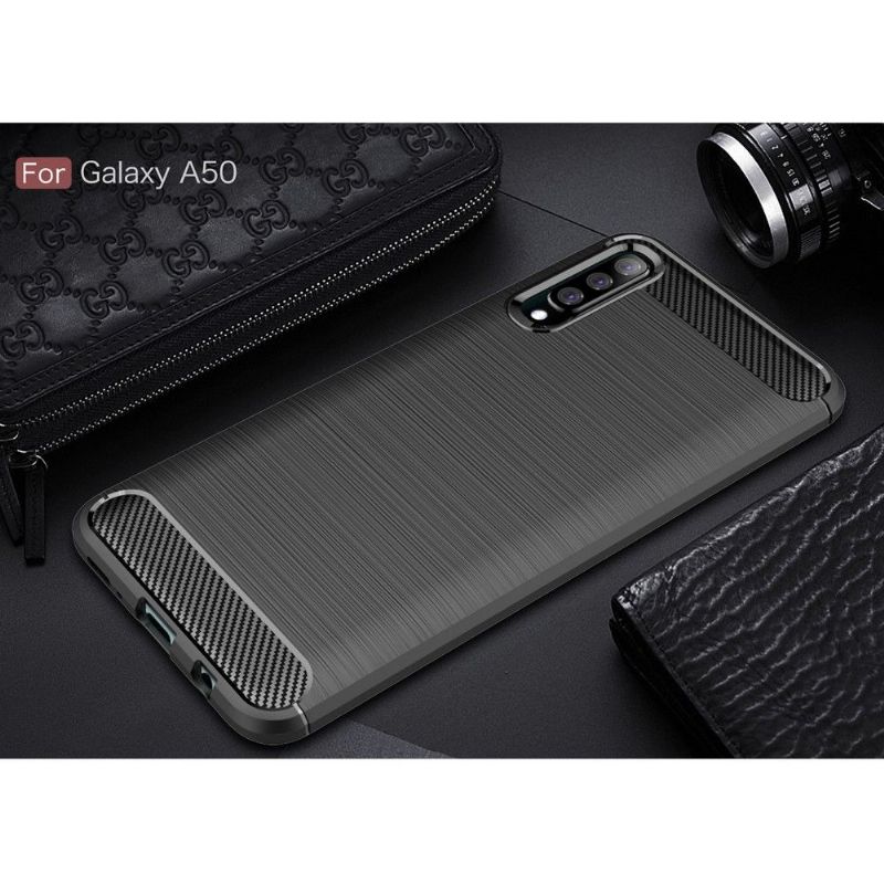 Cover Samsung Galaxy A50 Hemming Carbon Børstet Gel