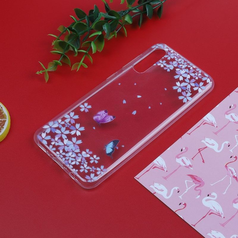 Cover Samsung Galaxy A50 Sømløse Sommerfugle Og Blomster