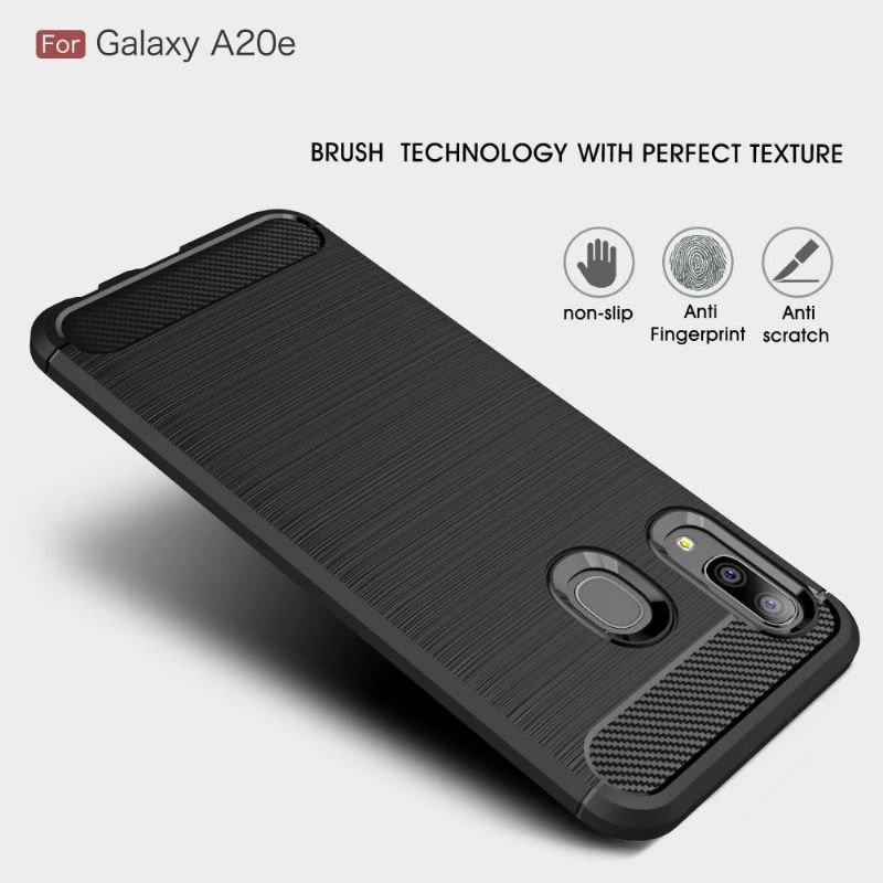 Cover Samsung Galaxy A20e Carbon Børstet Gel