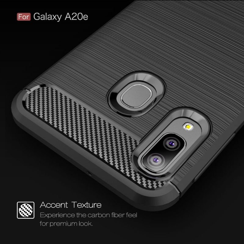 Cover Samsung Galaxy A20e Carbon Børstet Gel