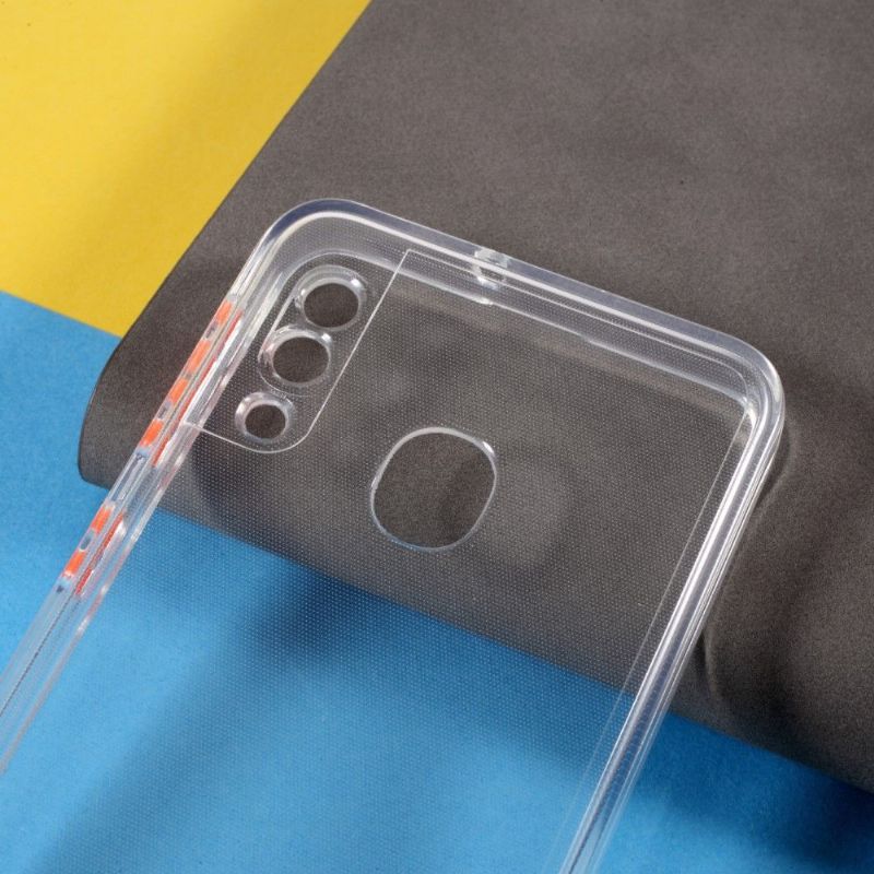 Cover Samsung Galaxy A20e Gennemsigtig Med Røde Knapper