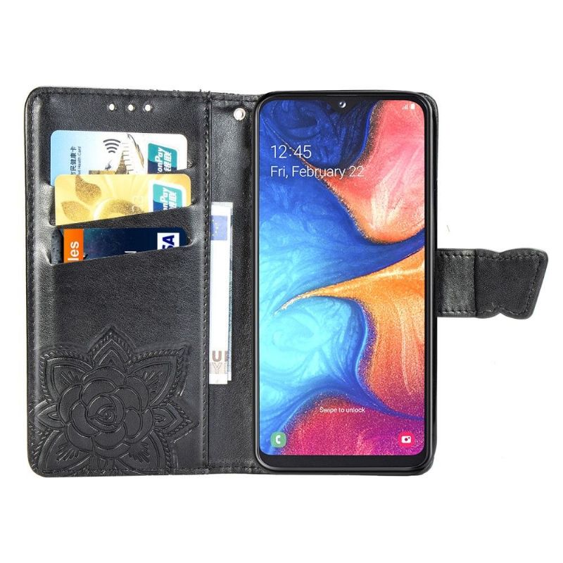 Etui Samsung Galaxy A20e Anti-fald Relief Sommerfugl