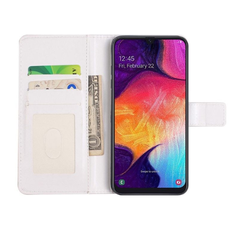 Læder Cover Samsung Galaxy A20e Geometrisk Design