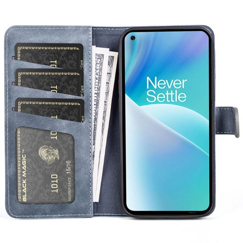 Læder Cover OnePlus Nord 2T 5G Flip Cover Bicolor Folio Stand