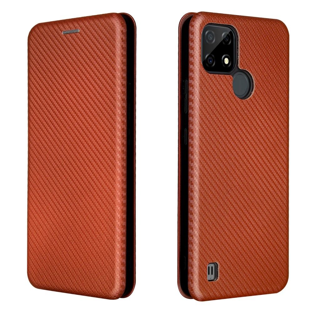 Flip Cover Realme C21 Carbon Fiber Læder