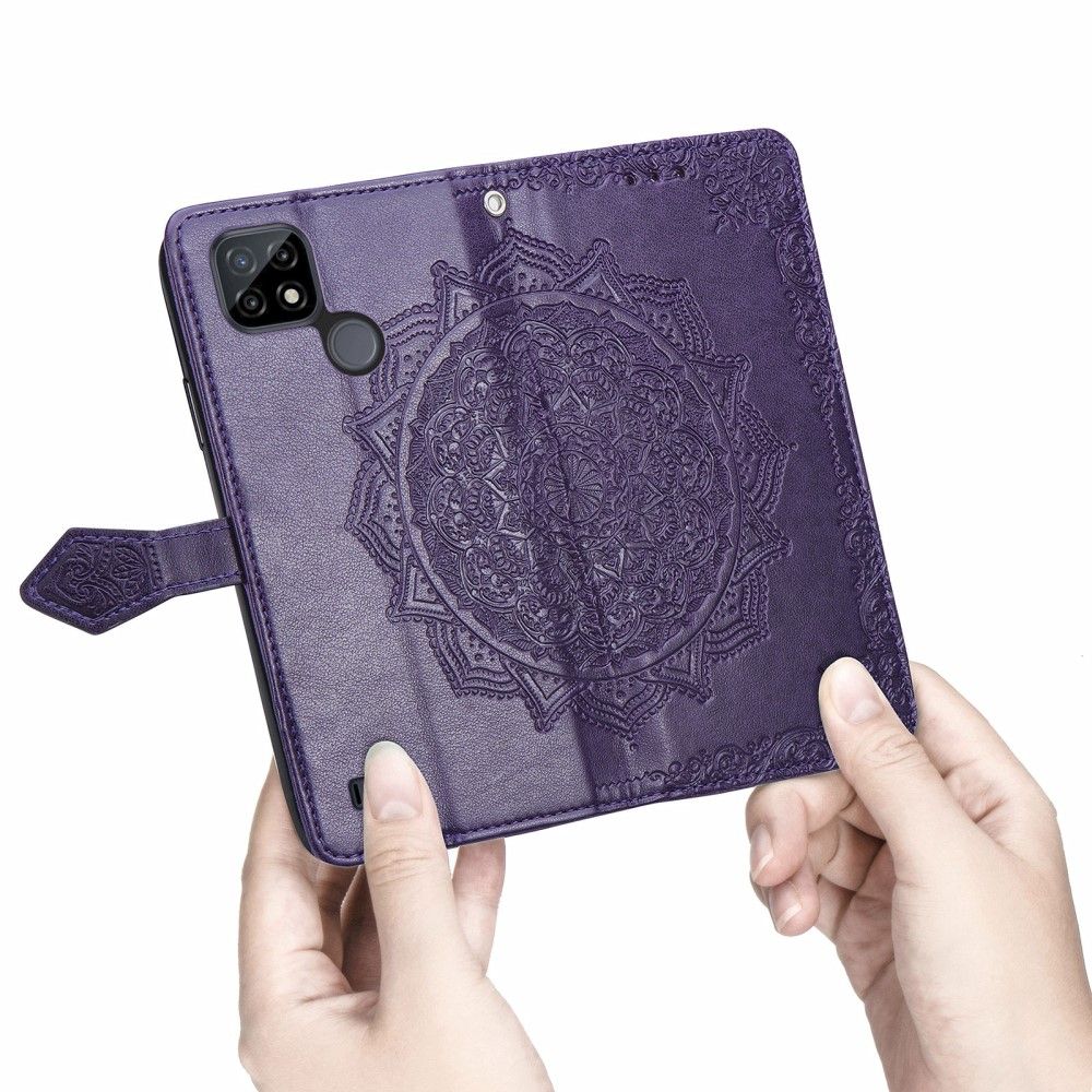 Flip Cover Realme C21 Hemming Mandala Relief I Kunstlæder