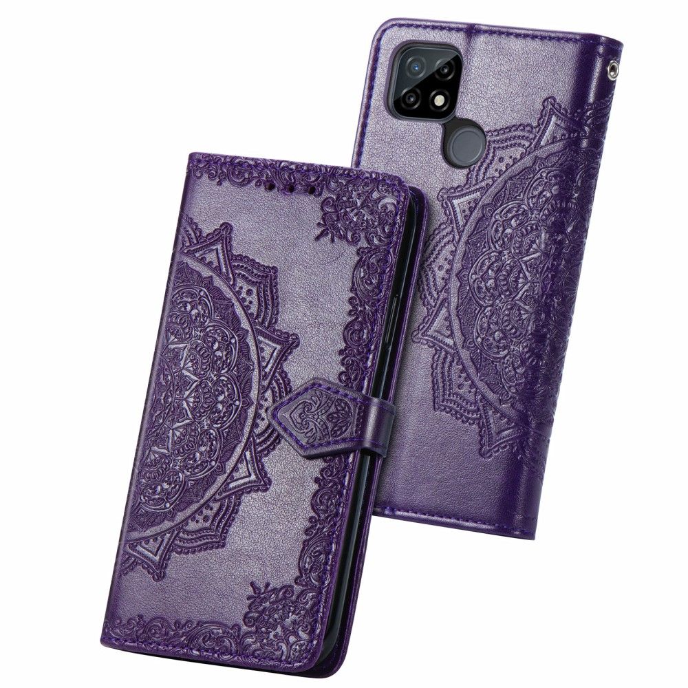 Flip Cover Realme C21 Hemming Mandala Relief I Kunstlæder