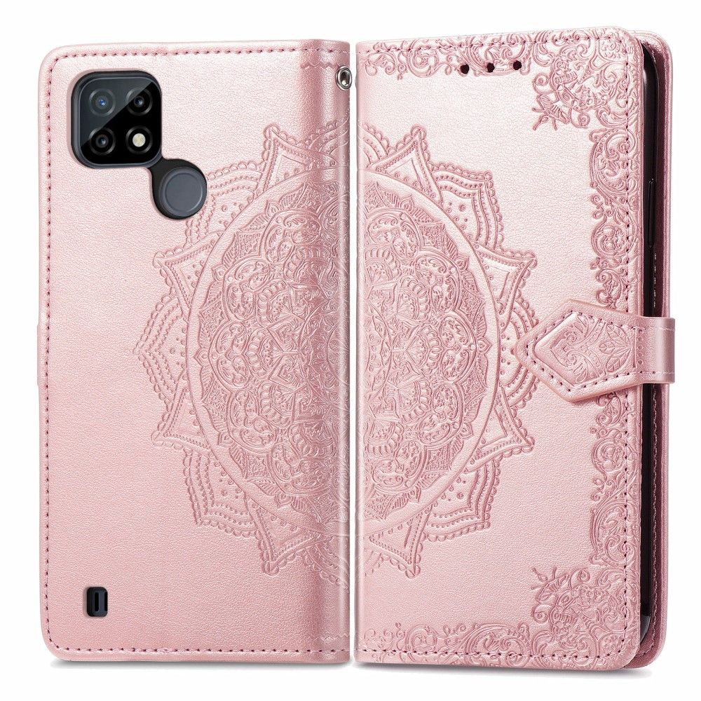 Flip Cover Realme C21 Hemming Mandala Relief I Kunstlæder