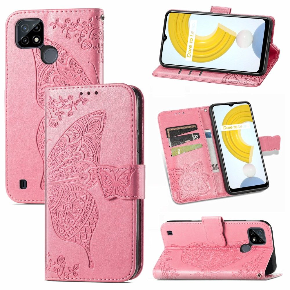 Flip Cover Realme C21 Relief Sommerfugl