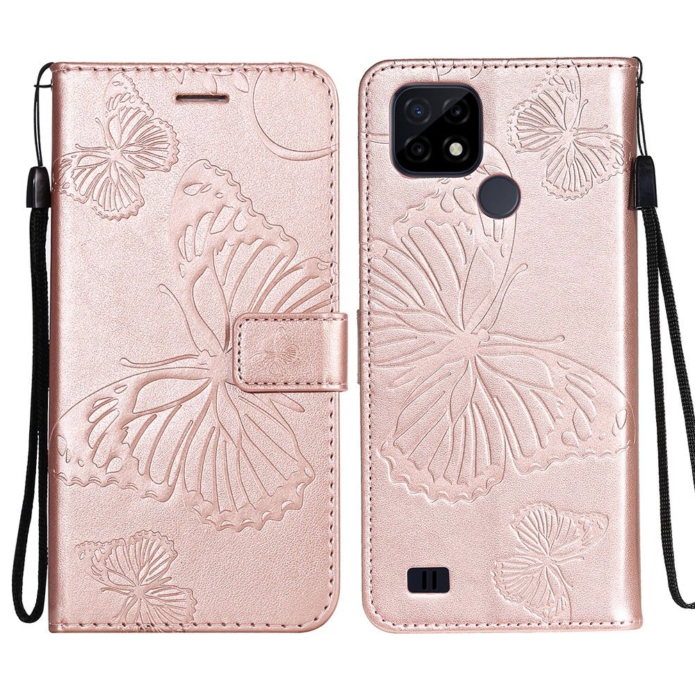 Flip Cover Realme C21 Supportfunktion Sommerfugle